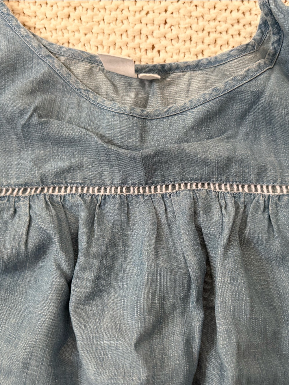 GAP Women's Light Denim Blue Chambray Top